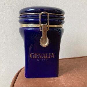Gevalia Kaffe | Vintage Indigo Gold Ceramic Coffee Tea Canister Jar